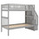 Twin over Twin Bunk Bed with Trundle and Storage, Gray SM000304AAE-1