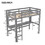 Twin Size Loft Bed with Convenient Desk, Shelves, and Ladder, White SM000401AAE-1
