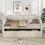 Upholstered Daybed with Trundle, Wood Slat Support, Upholstered Frame Sofa Bed, Twin, Beige SM000501AAA