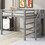 Full Size Loft Bed with Built-in Storage Wardrobe and Staircase, Gray SM000527AAE-1