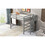 Full Size Loft Bed with Built-in Storage Wardrobe and Staircase, Gray SM000527AAE-1