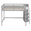 Full Size Loft Bed with Built-in Storage Wardrobe and Staircase, Gray SM000527AAE-1