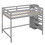 Full Size Loft Bed with Built-in Storage Wardrobe and Staircase, Gray SM000527AAE-1