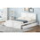 Queen Size Wooden Platform Bed with Four Storage Drawers and Support Legs, White SM000536AAK
