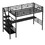 Metal Loft Bed Frame with Desk, No Box Spring Needed,Twin,Black SM000604AAB-1