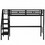 Metal Loft Bed Frame with Desk, No Box Spring Needed,Twin,Black SM000604AAB-1