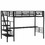 Metal Loft Bed Frame with Desk, No Box Spring Needed,Twin,Black SM000604AAB-1