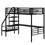 Metal Loft Bed Frame with Desk, No Box Spring Needed,Twin,Black SM000604AAB-1
