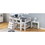 Full Size Low Loft Bed with Rolling Portable Desk, Drawers and Shelves, WhiteSM000711AAK