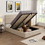 Upholstered Platform Bed with Underneath Storage,Full Size,Beige SM001010AAA