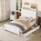 Full Size Platform Bed with Drawers and Storage Shelves, White SM001017AAK