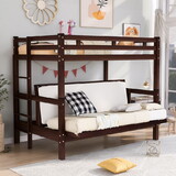 Twin over Full Bunk Bed, Down Bed can be Converted into Daybed, Espresso SM001309AAP
