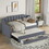 Twin Size Upholstered Daybed with Trundle and Three Drawers,Gray SM001513AAE