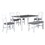 TOPMAX 6-Piece Wood Dining Table Set Kitchen Table Set with Upholstered Bench and 4 Dining Chairs, Farmhouse Style,Gray+White SP000003AAK