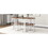 TOPMAX Modern 7-Piece Dining Table Set with Faux Marble Compact 55inch Kitchen Table Set for 6, White+Cherry SP000017AAK