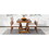 TOPMAX Rustic 5-piece Dining Table Set with 4 Upholstered Chairs, 59-inch Rectangular Dining Table with Trestle Table Base, Walnut SP000026AAD