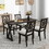 TOPMAX 5-Piece 62*35.2inch Extendable Rubber Wood Dining Table Set with X-shape Legs,Console Table with Two 8.8inch-Wide Flip Lids and Upholstered Dining Chairs,Dark Walnut SP000034AAP