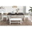 TOPMAX Farmhouse 6-Piece Trestle Dining Table Set with Upholstered Dining Chairs and Bench, 59inch, White SP000036AAK