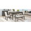 TOPMAX 6-Piece Dining Table Set with Upholstered Dining Chairs and Bench,Farmhouse Style, Tapered Legs, Dark Gray+Beige SP000037AAE