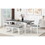 TOPMAX Modern 78inch 6-Piece Extendable Dining Table Set, 4 Upholstered Dining Chairs and Dining Bench, 18" Butterfly Leaf, White SP000039AAK
