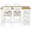 TOPMAX 60"Lx30"W Solid Wood Farmhouse Counter Height Dining Table Set with 3-Tier Storage Shelves, Upholstered Dining Chairs for 4, 5-Piece, White SP000041AAK