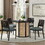 TOPMAX 5-Piece Rattan Round Dining Table Set, Wood Table with Hexagonal Base and Upholstered Chairs for Dining Room, Kitchen,Indoor Use, Black+Gray SP000051AAB