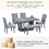 TOPMAX Contemporary 6-Piece 78inch Extendable Pedestal Dining Table Set with 18inch Removable Leaf and Dining Bench, 4 Upholstered Dining Chairs, Gray SP000054AAE