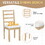 TOPMAX Farmhouse 6-Piece 60inch Extendable Pedestal Dining Table Set with 18inch Removable Leaf, 44inch Bench and 4 Ladder Back Dining Chairs, Natural SP000060AAA