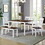TOPMAX 6-piece Wooden Kitchen Table set, Farmhouse Rustic Dining Table set with Cross Back 4 Chairs and Bench, White+Cherry SP000172AAK