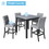 TOPMAX 5-Piece Counter Height Dining Set Wood Square Dining Room Table and Chairs Stools w/Footrest & 4 Upholstered high-back Chairs,Black SP000228AAB