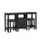 TOPMAX Farmhouse Rustic 3-piece Counter Height Wood Dining Table Set with Cabinet,2 Storage Drawers and 2 Stools for Small Places,Black+Cherry