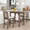TOPMAX 3-Piece Wood Counter Height Drop Leaf Dining Table Set with 2 Upholstered Dining Chairs for Small Place, Brown SP000259AAD