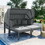 TOPMAX 3-Piece Patio Daybed with Retractable Canopy Outdoor Metal Sectional Sofa Set Sun Lounger with Cushions for Backyard, Porch, Poolside, Grey SP100025AAE