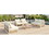 TOPMAX Modern Minimalist 7-Piece Metal Patio Sectional Sofa Set, All-Weather Garden Conversational Furniture Set with Thick Cushions and Coffee Table for Indoor Outdoor, White SP100026AAK