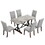 7-piece Modern Dining Table Set, Gray Sintered Stone Dining Table with 6 Tufted Upholstered Chairs, 63-inch Rectangle Dining Table for Dining Room SQ000045AAG