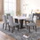 Linen Tufted Dining Room Chairs Set of 6, Accent Diner Chairs Upholstered Fabric Side Stylish Kitchen Chairs with Solid Wood Legs and Padded Seat - Gray SQ000445AAG