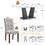 Linen Tufted Dining Room Chairs Set of 6, Accent Diner Chairs Upholstered Fabric Side Stylish Kitchen Chairs with Solid Wood Legs and Padded Seat - Gray SQ000445AAG