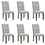 Linen Tufted Dining Room Chairs Set of 6, Accent Diner Chairs Upholstered Fabric Side Stylish Kitchen Chairs with Solid Wood Legs and Padded Seat - Gray SQ000445AAG