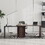 56.92" Modern L Shaped Desk in Walnut with 1 Cabinet and Open storage,360&#176; Wood Rotating Desk,Executive Office Desk,Corner Desk,Office Study Workstation,for Home Office or Living Room,Walnut