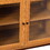 66.5" Modern L-shaped Executive Desk with delicate tempered glass Cabinet Storage,Large Office Desk with Drawers,Business Furniture Desk Workstation for Home Office,Teak SR000050AAT