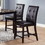 Leroux Upholstered Counter Height Chairs in Espresso Finish, Set of 2 SR011144
