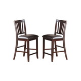 Darrell Upholstered Counter Height Chairs in Dark Brown Finish, Set of 2 SR011167