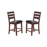 Sara Ladder Back Dining Height Chairs in Brown, Set of 2 SR011297