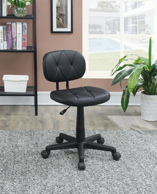 Low-Back Adjustable Office Chair with PU Leather, Black SR011676