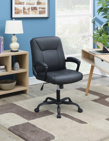 Adjustable Height Office Chair with Padded Armrests, Black SR011680