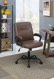 Adjustable Height Office Chair with Padded Armrests, Brown SR011681