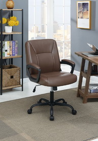 Adjustable Height Office Chair with Padded Armrests, Brown SR011681