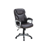 Adjustable Height Office Chair with PU Leather, Brown SR011687