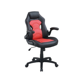 Adjustable Height Swivel Executive Computer Chair in Black and Red SR011691