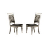 Dining Chairs with Tufted Back, Silver(Set of 2) SR011705